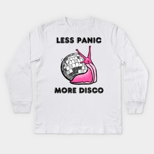 Less Panic More Disco Snail Kids Long Sleeve T-Shirt